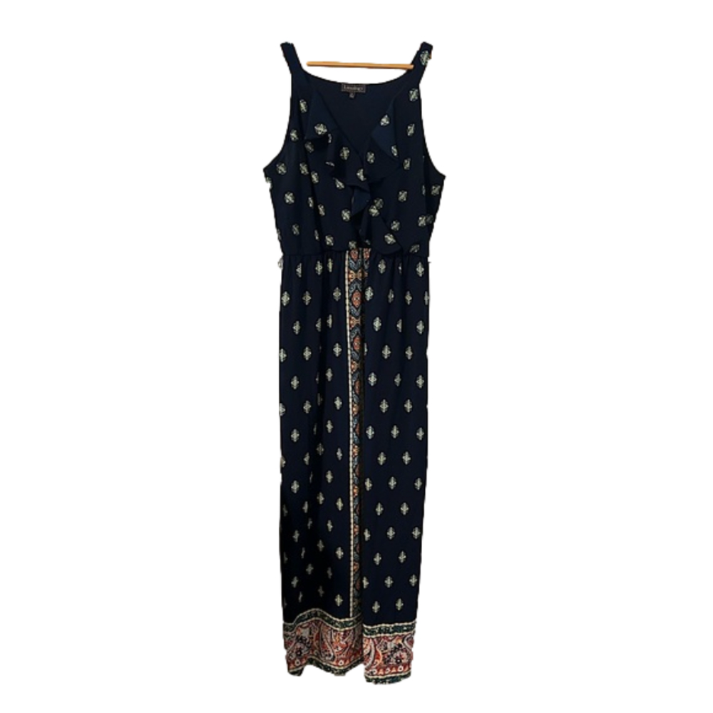 LUXOLOGY | Navy Maxi Dress